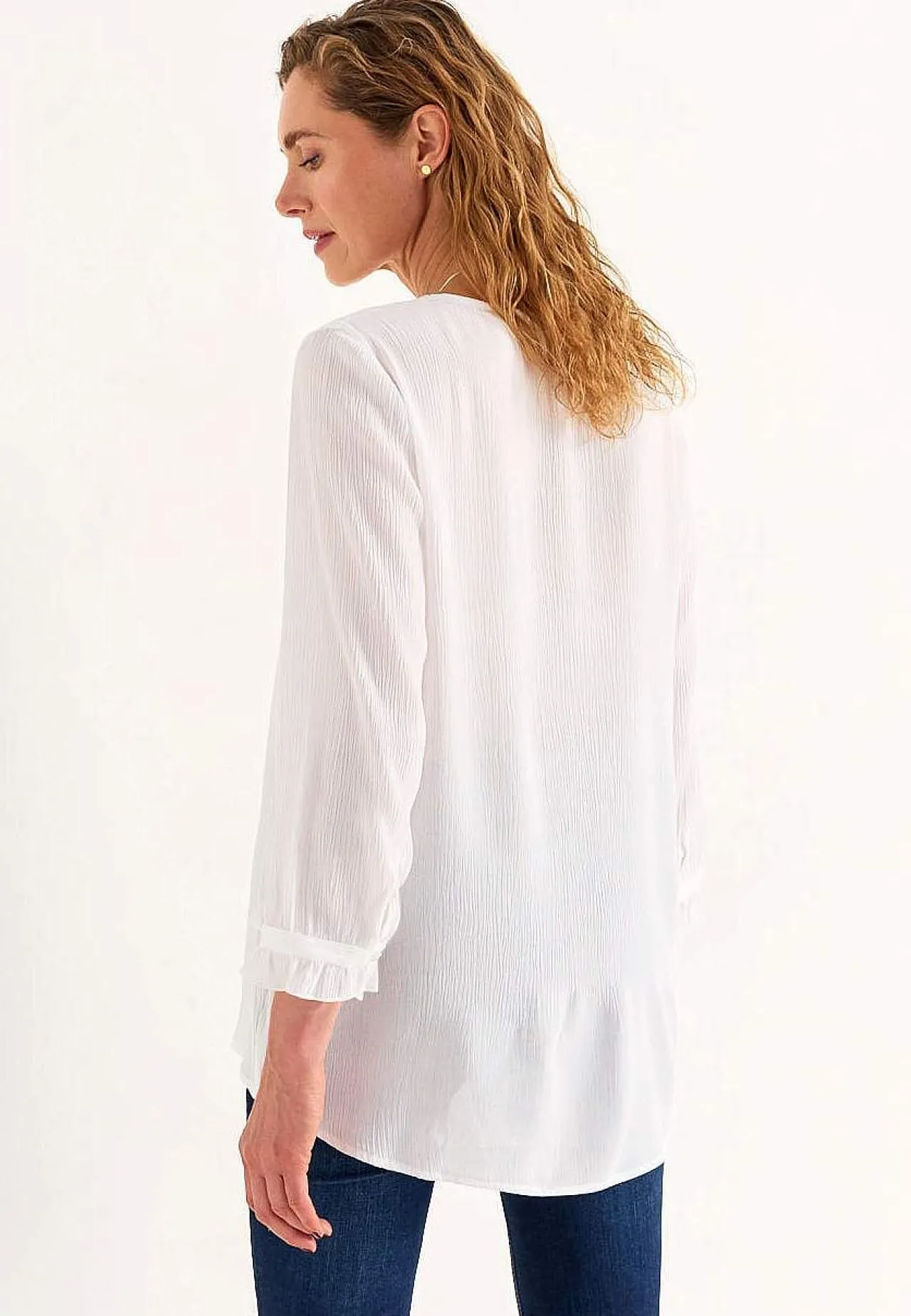 3/4 Ærmet-Cellbes of Sweden Tunika med crepe kvalitet Offwhite