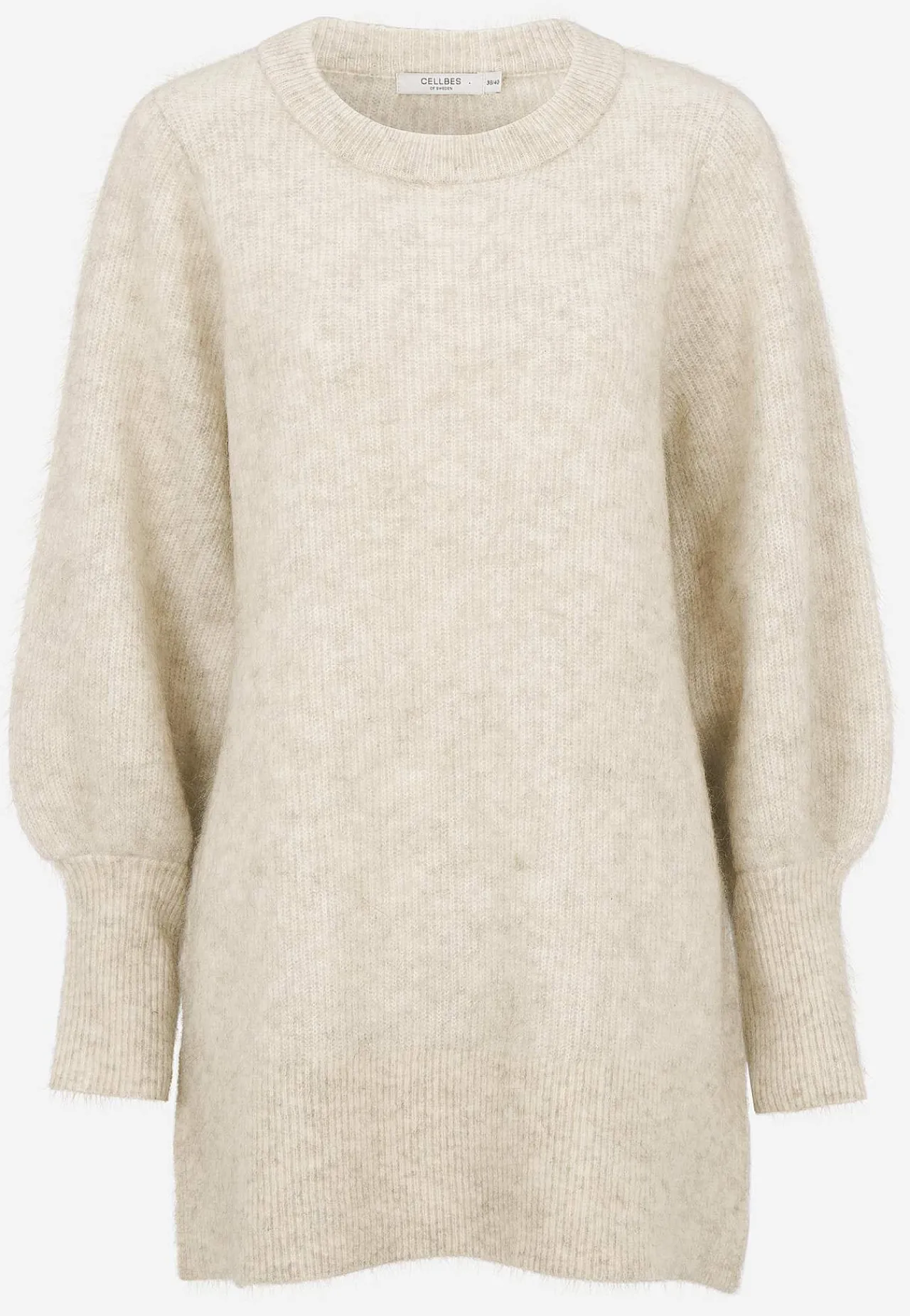 Strikkede|Tunika-Cellbes of Sweden Tunika Premium i mohair- og uldblanding Gråbeige / Meleret
