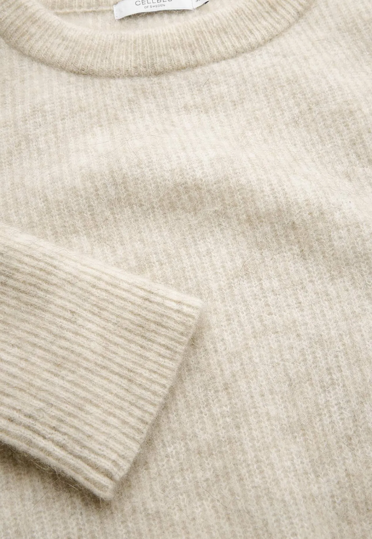 Strikkede|Tunika-Cellbes of Sweden Tunika Premium i mohair- og uldblanding Gråbeige / Meleret