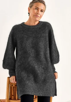 Strikkede|Tunika-Cellbes of Sweden Tunika Premium i mohair- og uldblanding Mørkegrå / Meleret