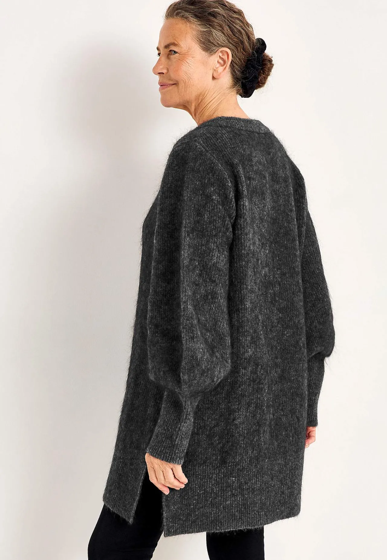 Strikkede|Tunika-Cellbes of Sweden Tunika Premium i mohair- og uldblanding Mørkegrå / Meleret
