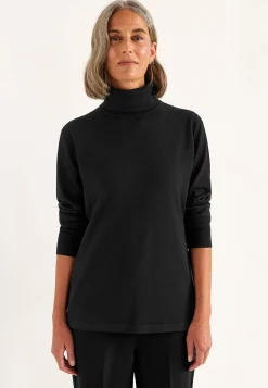 Trøjer|Striktrøjer- Turtleneck Premium trøje i merinould Sort