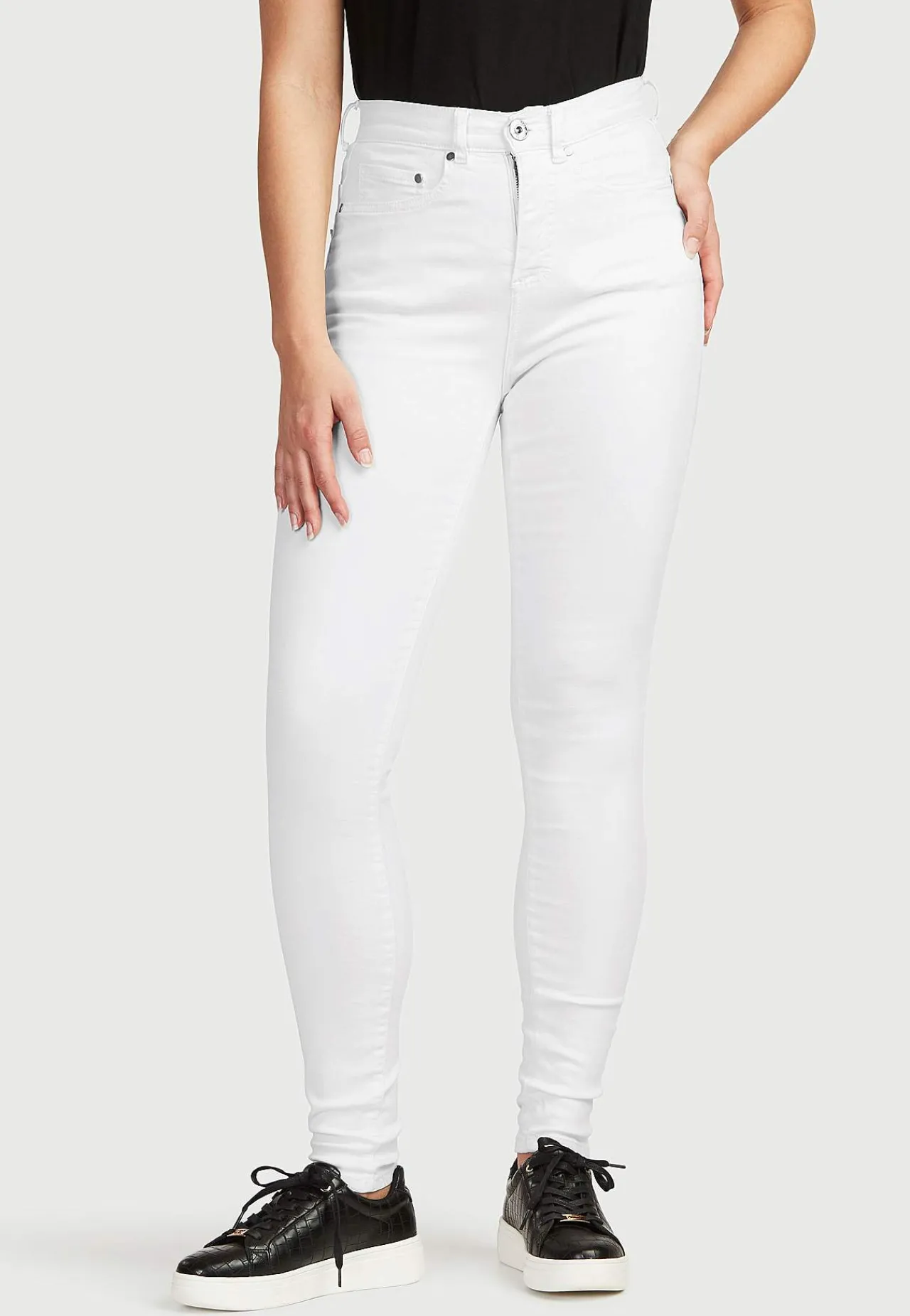 Flere Længder|Slim Fit-Cellbes of Sweden Twilljeans med superstræk Hvid