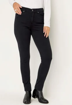 Høj Talje|Flere Længder- Twilljeans med superstræk Paris Sort