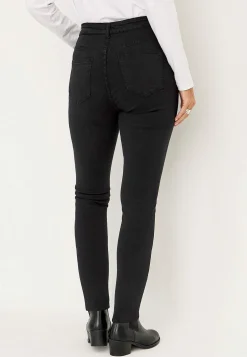 Høj Talje|Flere Længder- Twilljeans med superstræk Paris Sort