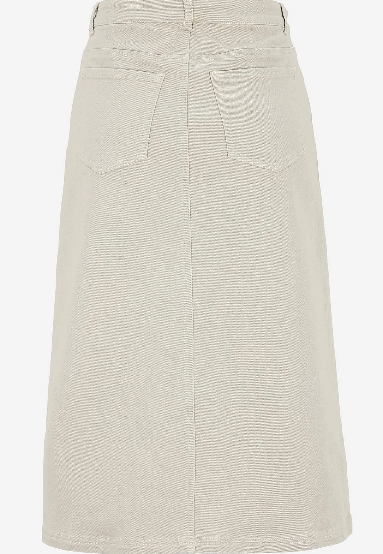 Nederdele|Matchende Sæt- Twillkjole med slids Lys beige