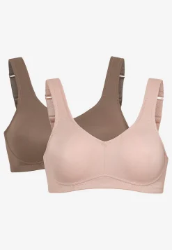 2-Pack|Undertøj- Uforet soft BH Ingrid 2-pack Støvet rosa + Nougat
