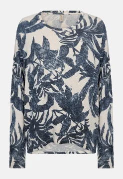 Toppe-Soyaconcept Ultrablød, mønstret jerseytop Blå / Mønstret