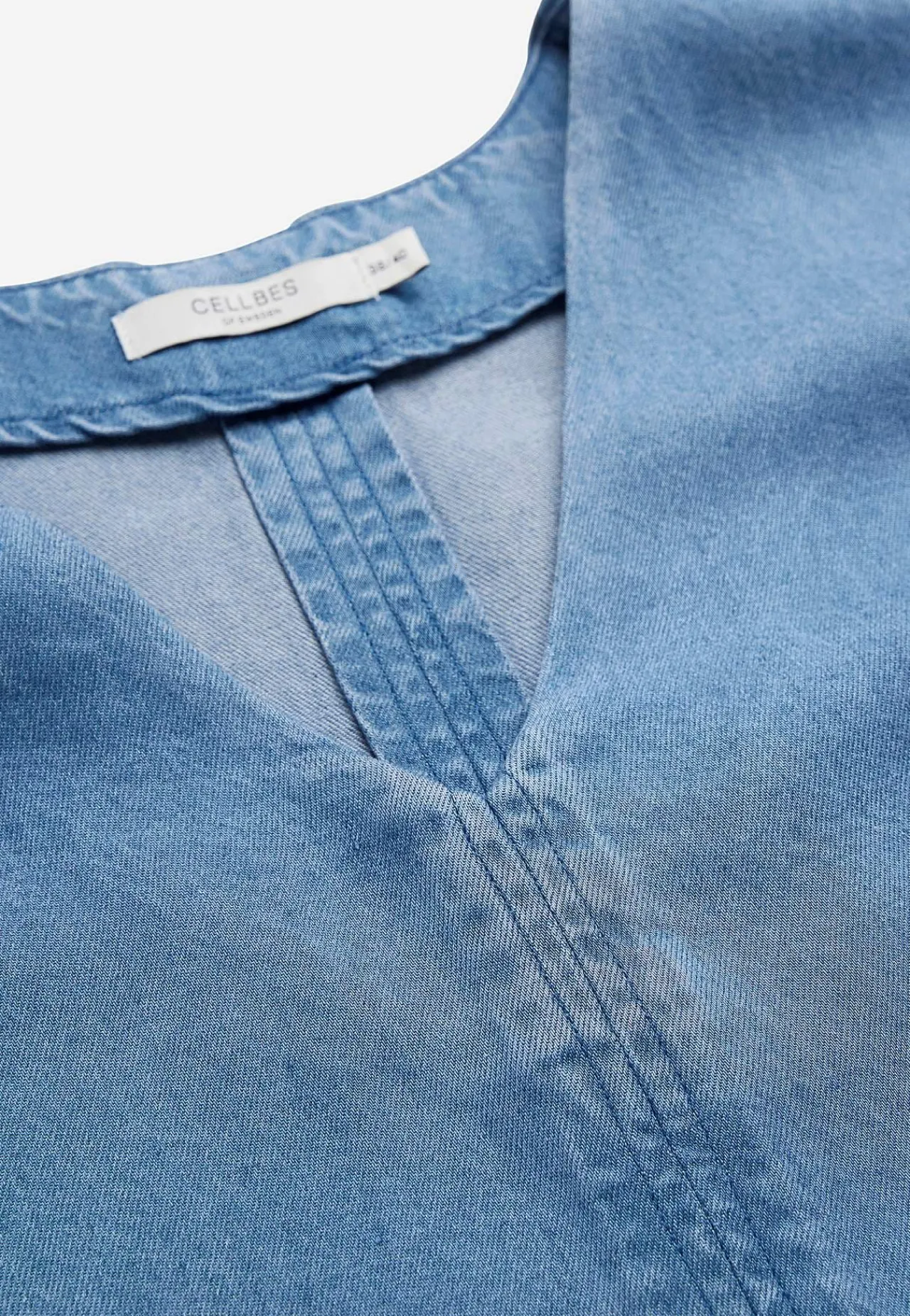 Premium|Premium-Cellbes of Sweden Ultrablød Premium cowboyskjorte Mellemblå Denim
