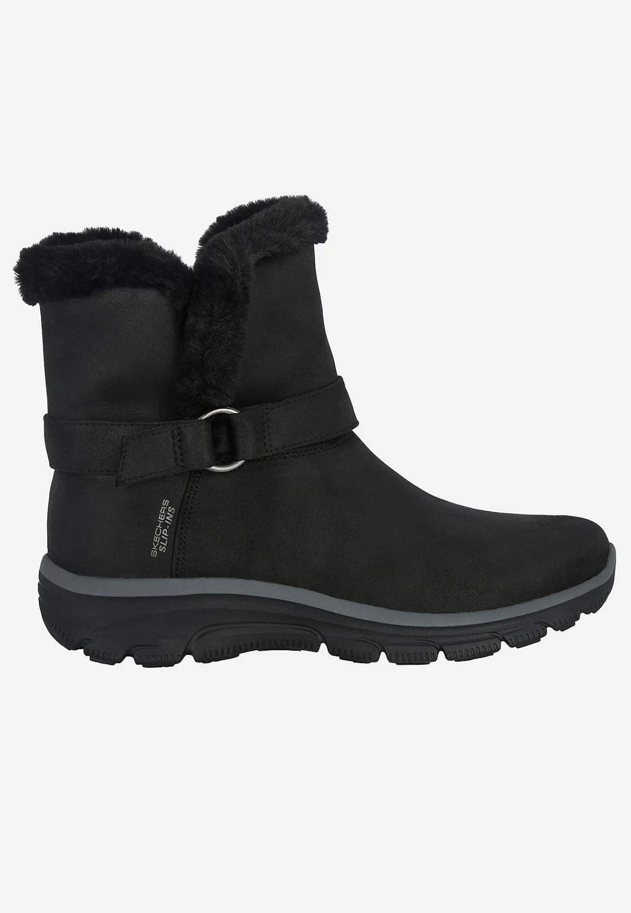 Boots|Vintersko-Skechers Varmt foret ankelstøvle Slip-ins: Easy Going - Dreamers Move Sort