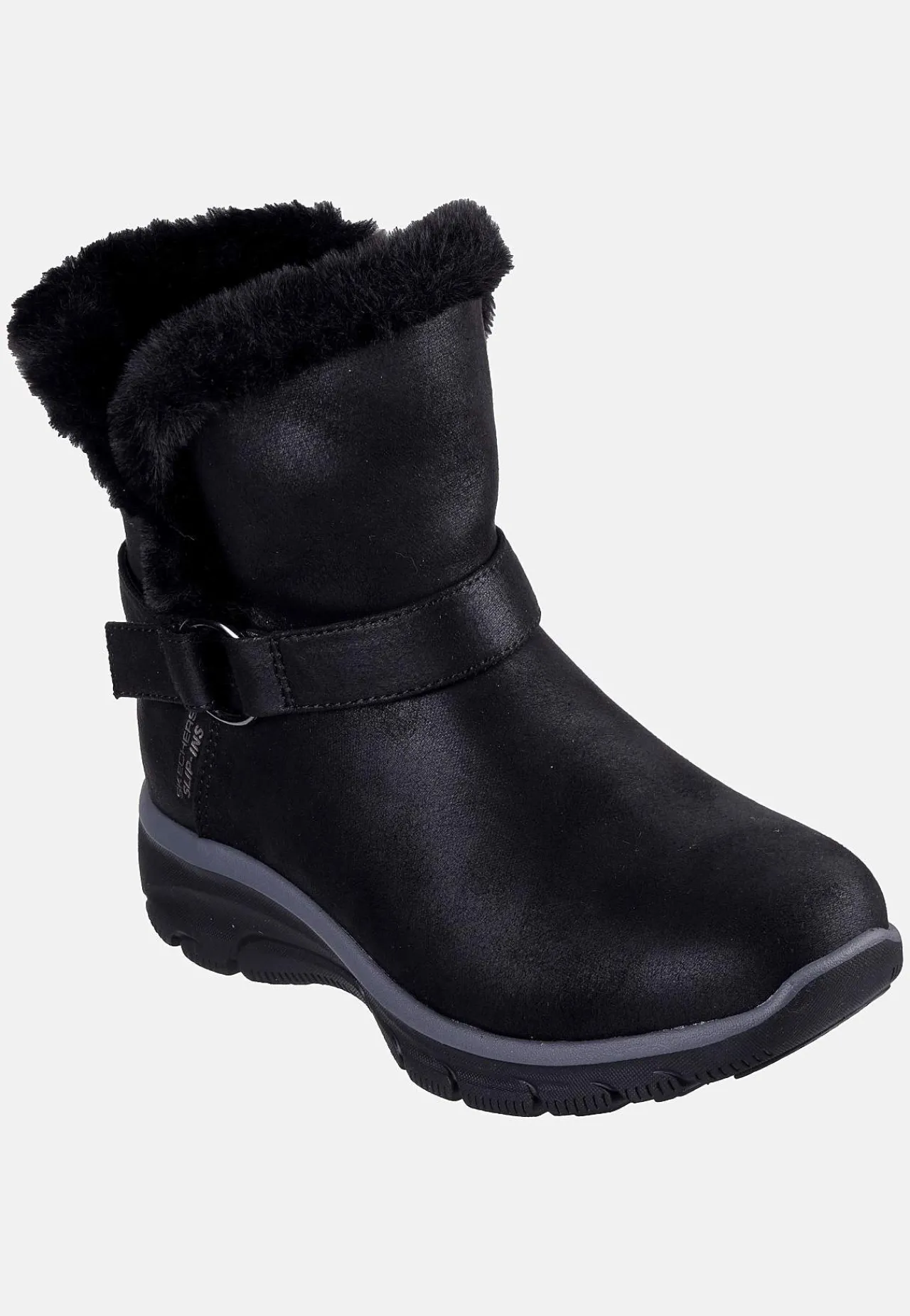 Boots|Vintersko-Skechers Varmt foret ankelstøvle Slip-ins: Easy Going - Dreamers Move Sort
