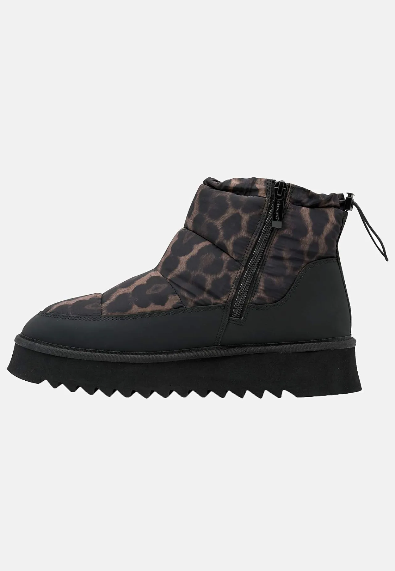 Boots|Vintersko- Varmt foret vinterstøvle med leopardprint Sort / Leopard