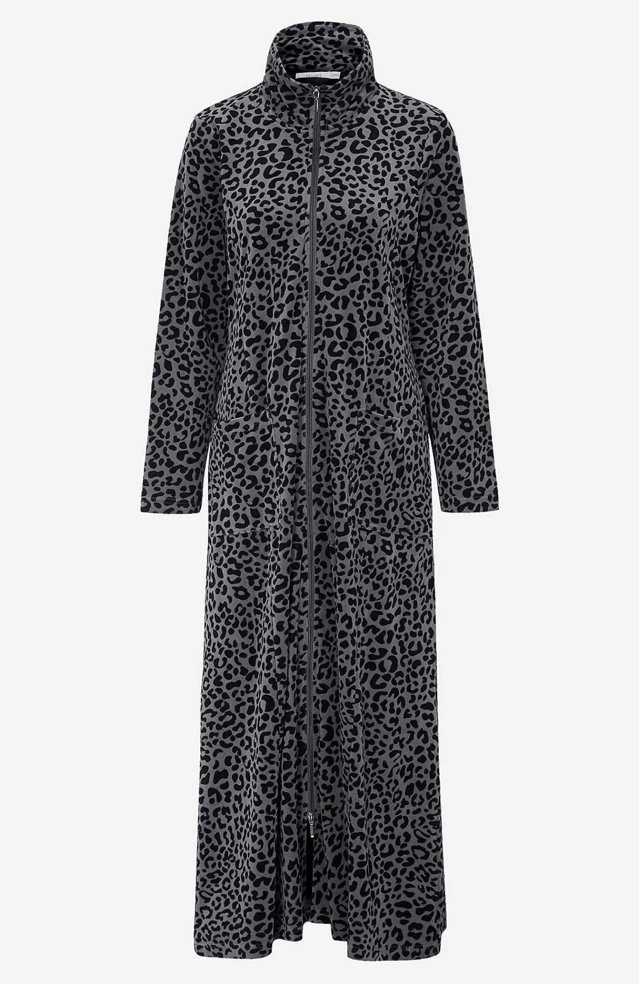 Undertøj|Nat- Og Hyggetøj- Velour, lang morgenkåbe Wilma Leopard