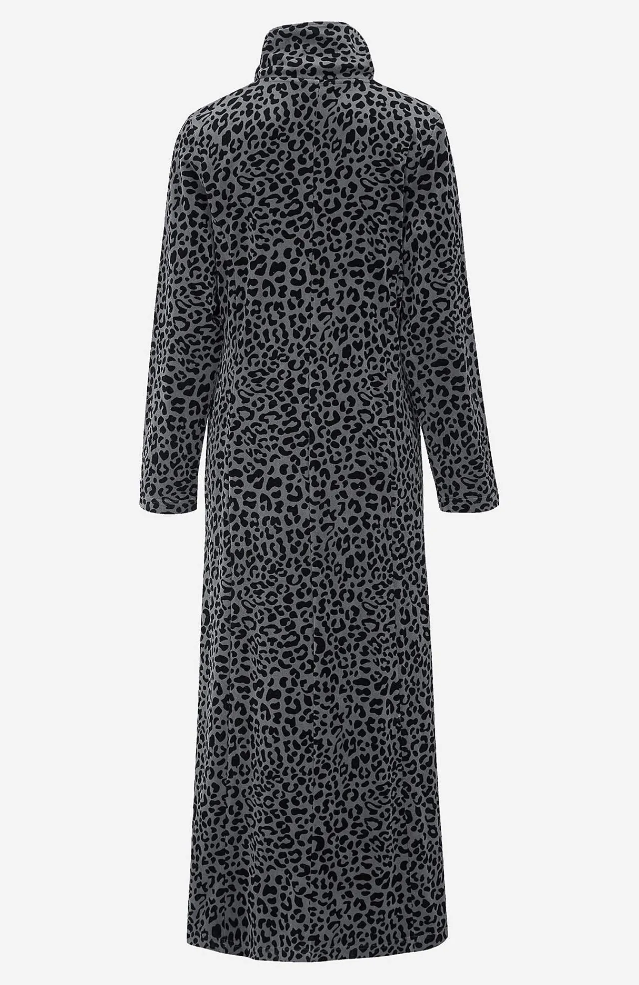 Undertøj|Nat- Og Hyggetøj- Velour, lang morgenkåbe Wilma Leopard
