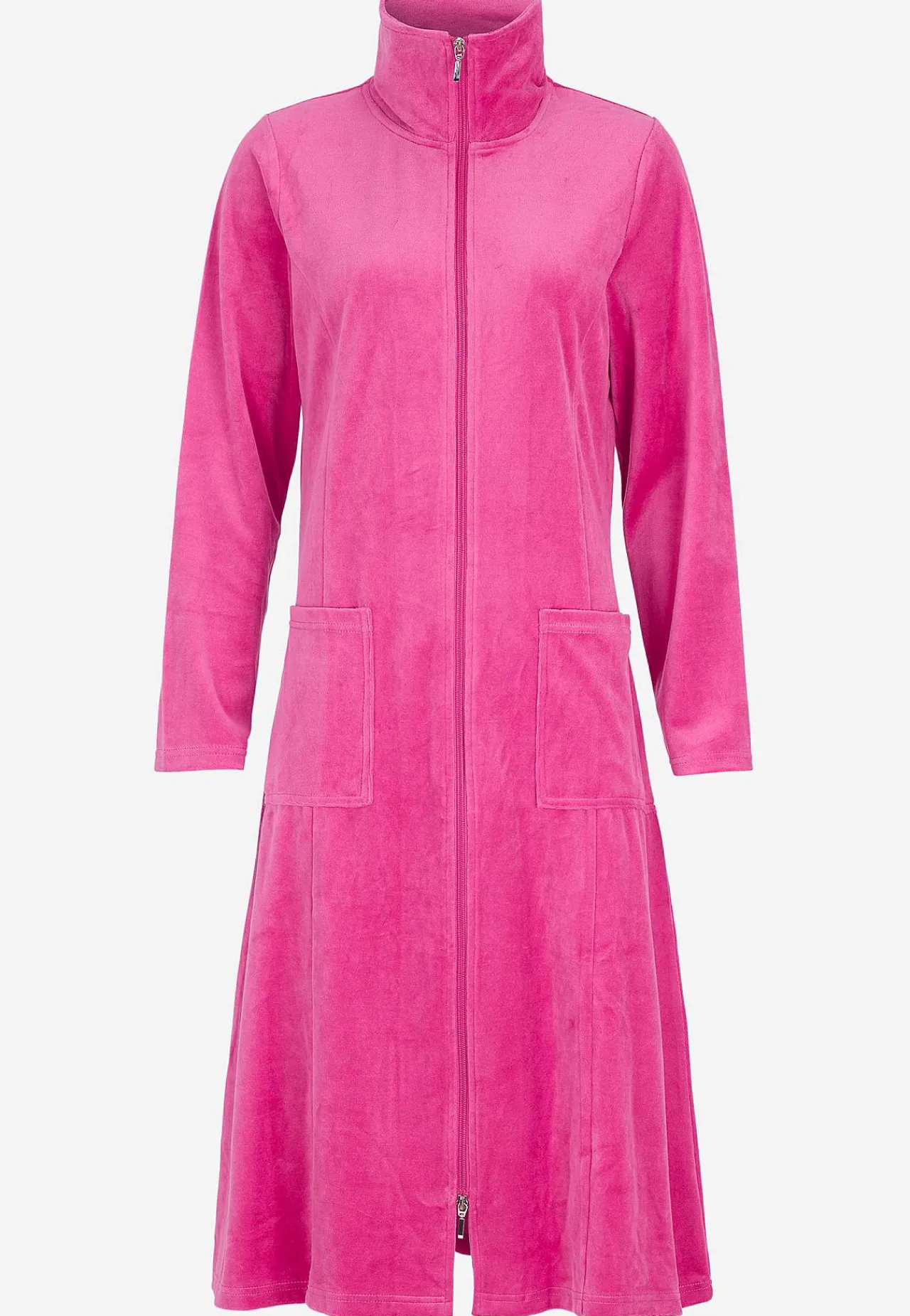 Undertøj|Nat- Og Hyggetøj- Velour morgenkåbe Wilma Cerise