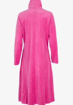 Undertøj|Nat- Og Hyggetøj- Velour morgenkåbe Wilma Cerise