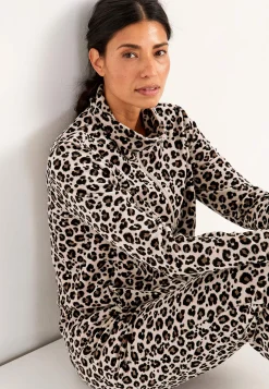 Matchende Sæt|Undertøj-Cellbes of Sweden Velourjakke med lynlås Wilma Beige / Leopard