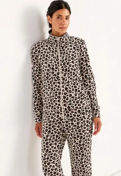 Matchende Sæt|Undertøj-Cellbes of Sweden Velourjakke med lynlås Wilma Beige / Leopard