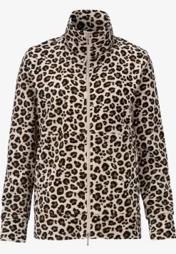 Matchende Sæt|Undertøj-Cellbes of Sweden Velourjakke med lynlås Wilma Beige / Leopard
