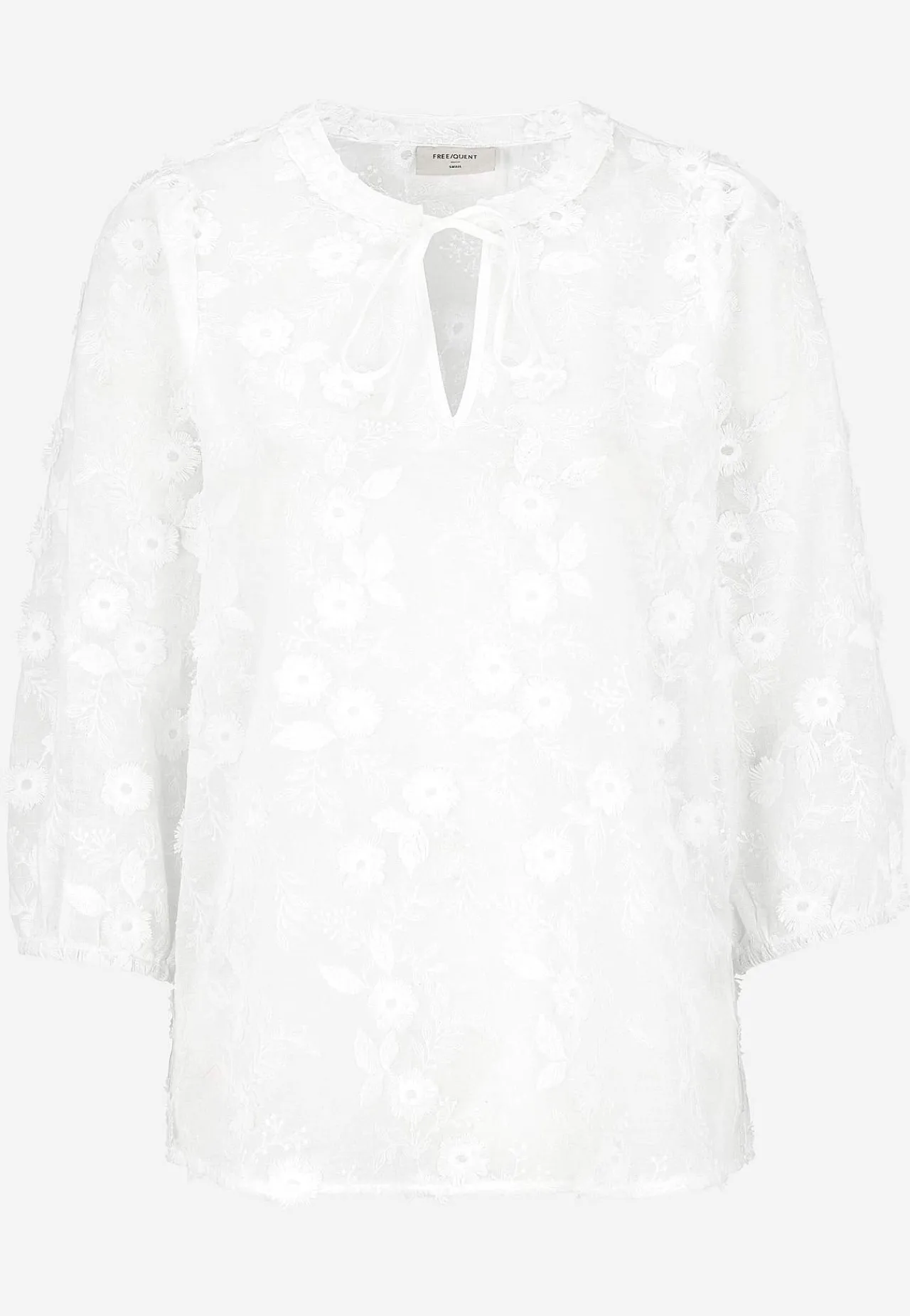 Bluser- Vævet bluse med broderi | Cellbes