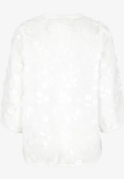 Bluser- Vævet bluse med broderi | Cellbes