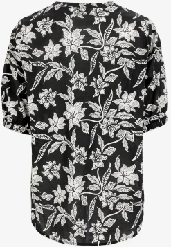 Mønstrede|Bluser-Cellbes of Sweden Vævet, mønstret bluse Sort / Blomstret