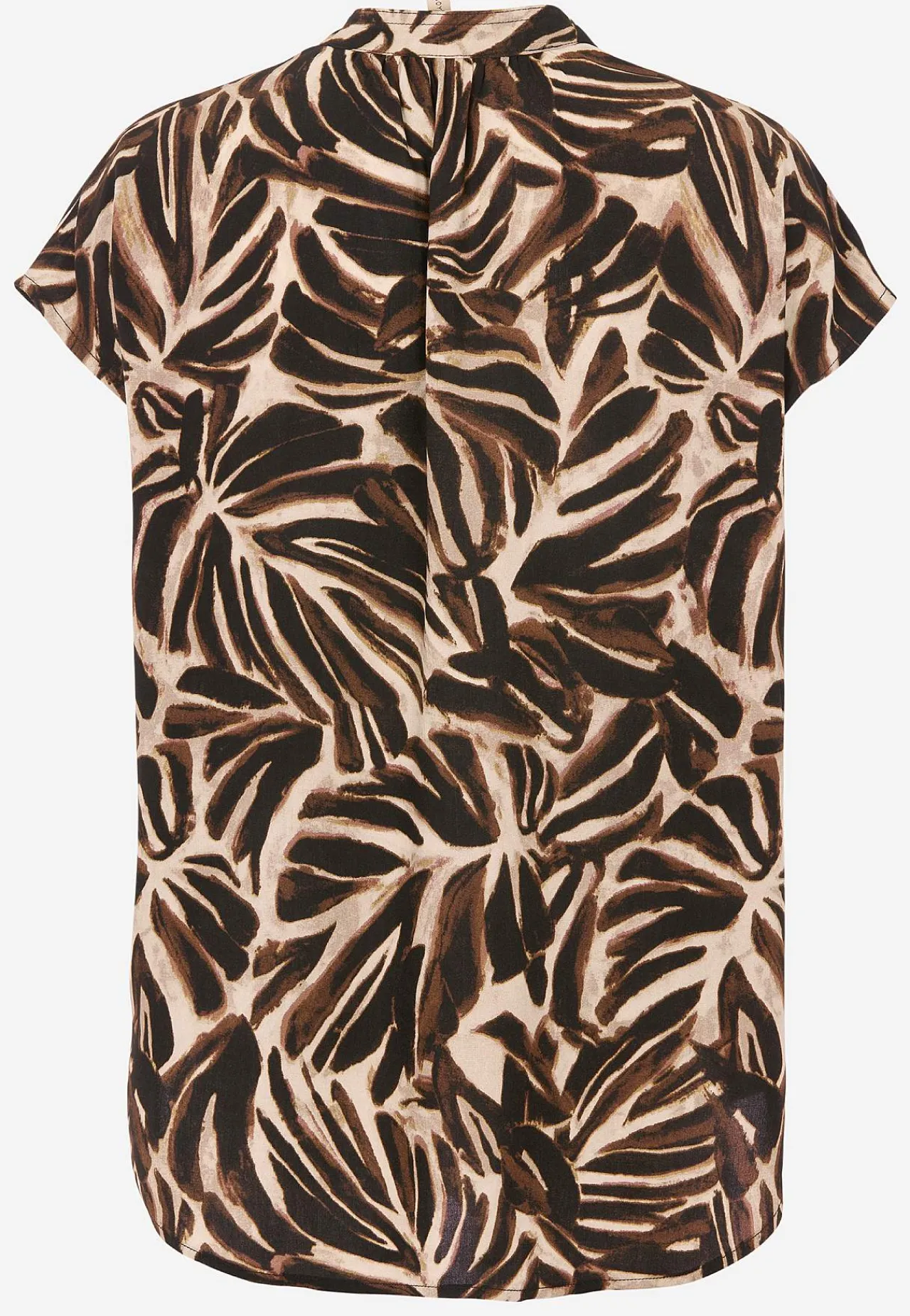 Toppe|T-Shirts- Vævet, mønstret viskosebluse Brun / Mønstret