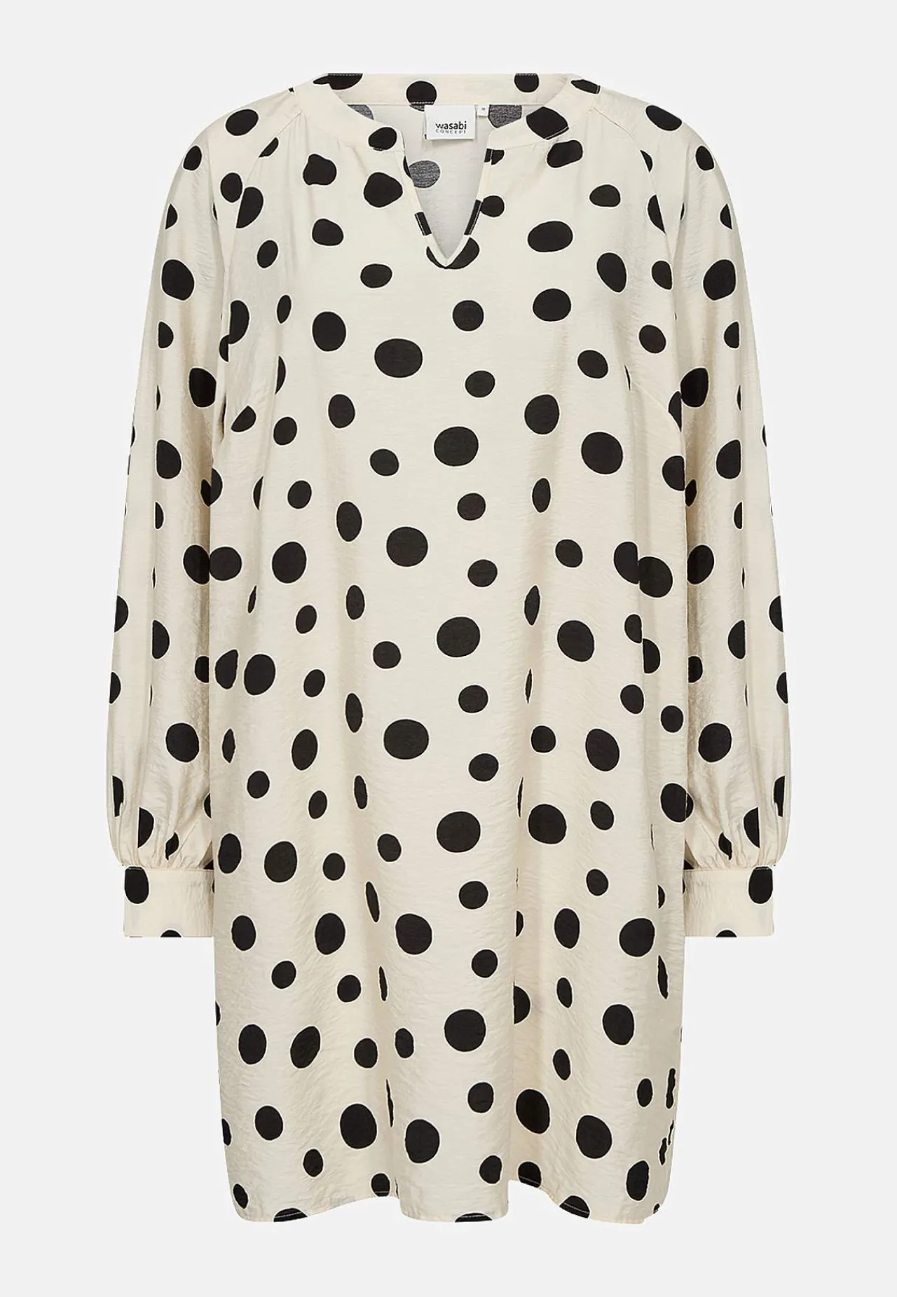 Bluser- Vævet, prikket tunika Offwhite / Sort / Mønstret
