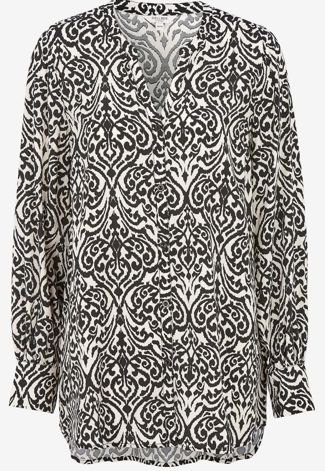 Mønstrede-Cellbes of Sweden Vævet tunika med knapper Beige / Sort / Mønstret